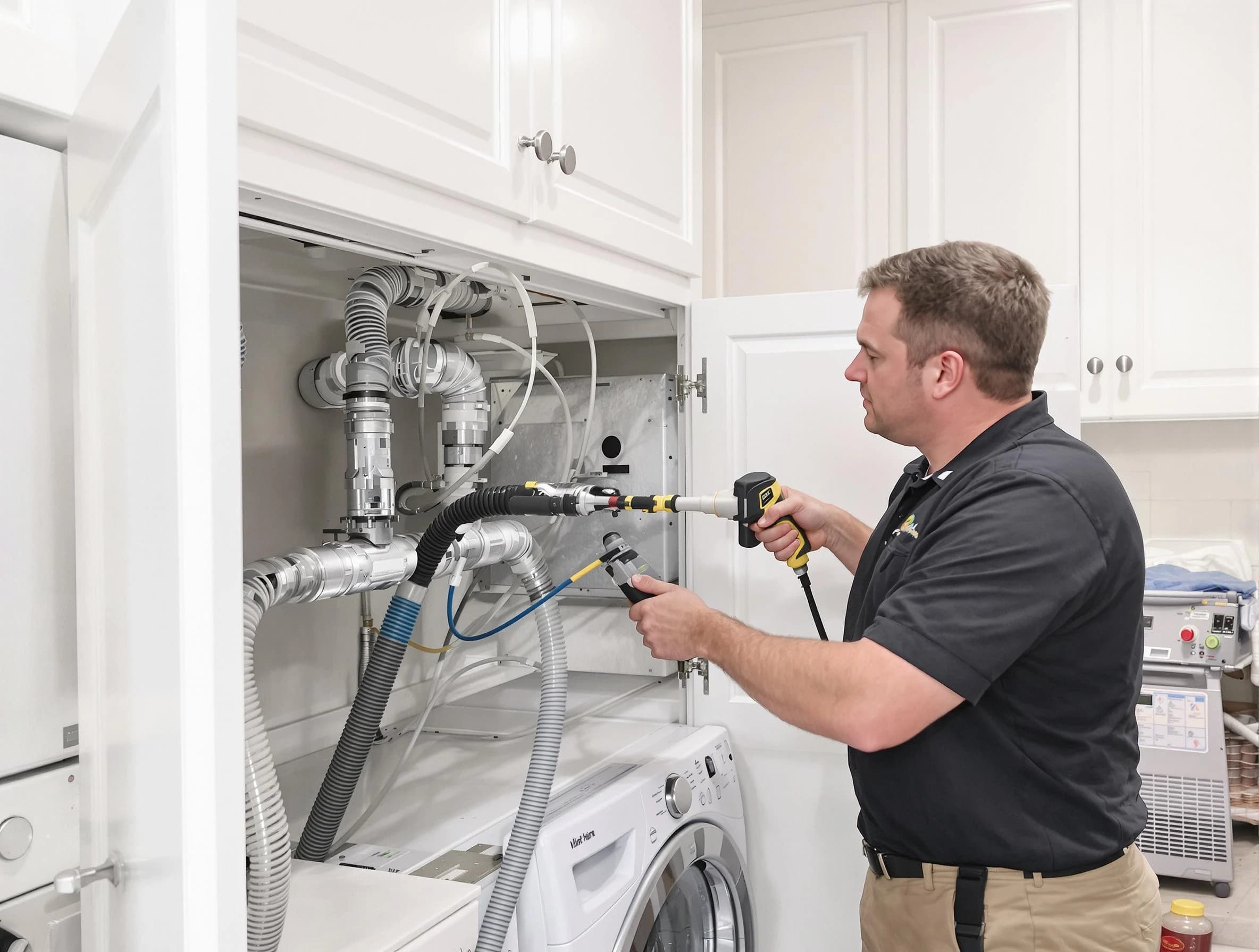 Mount Juliet Dryer Vent Cleaning professional removing severe blockage from a clogged dryer vent in Mount Juliet