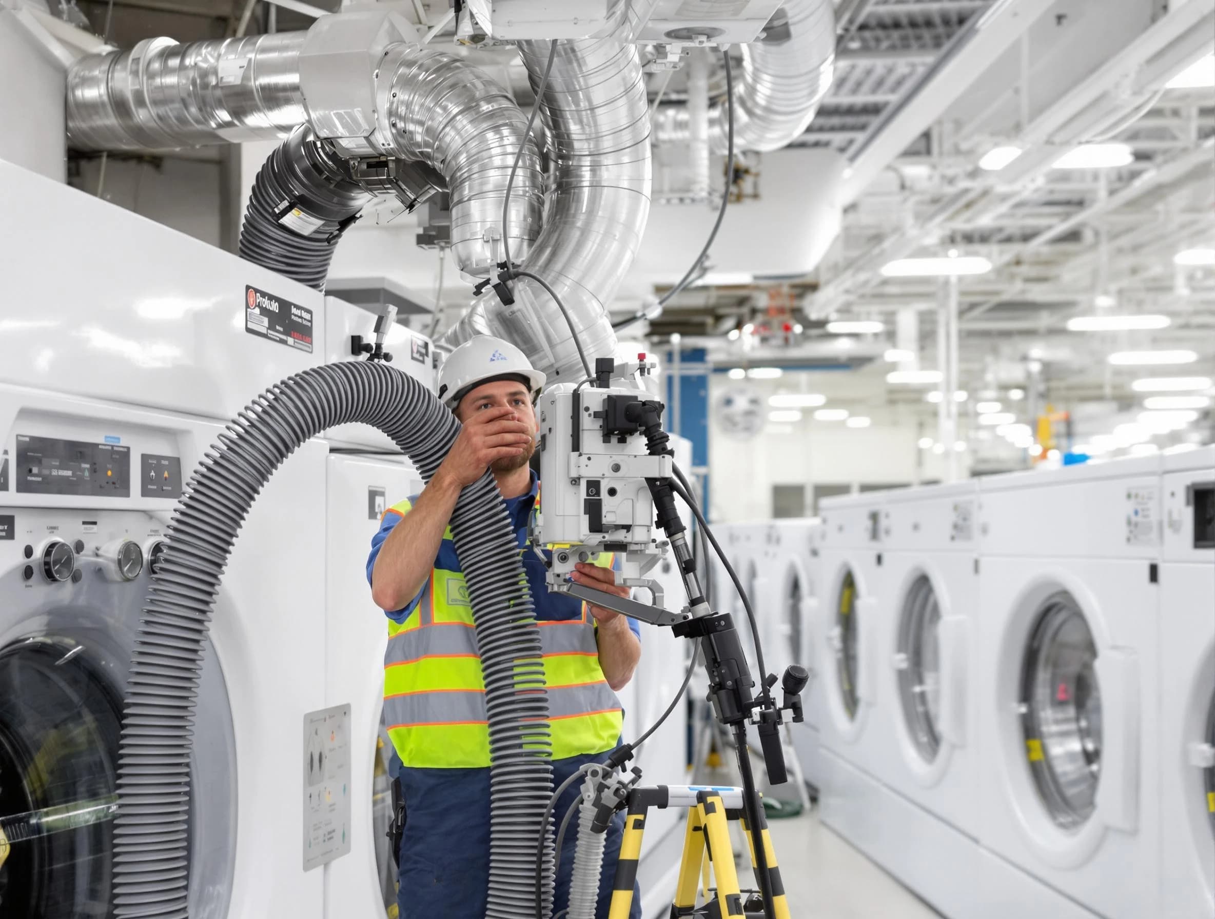 Mount Juliet Dryer Vent Cleaning team performing commercial-grade dryer vent cleaning at a business facility in Mount Juliet