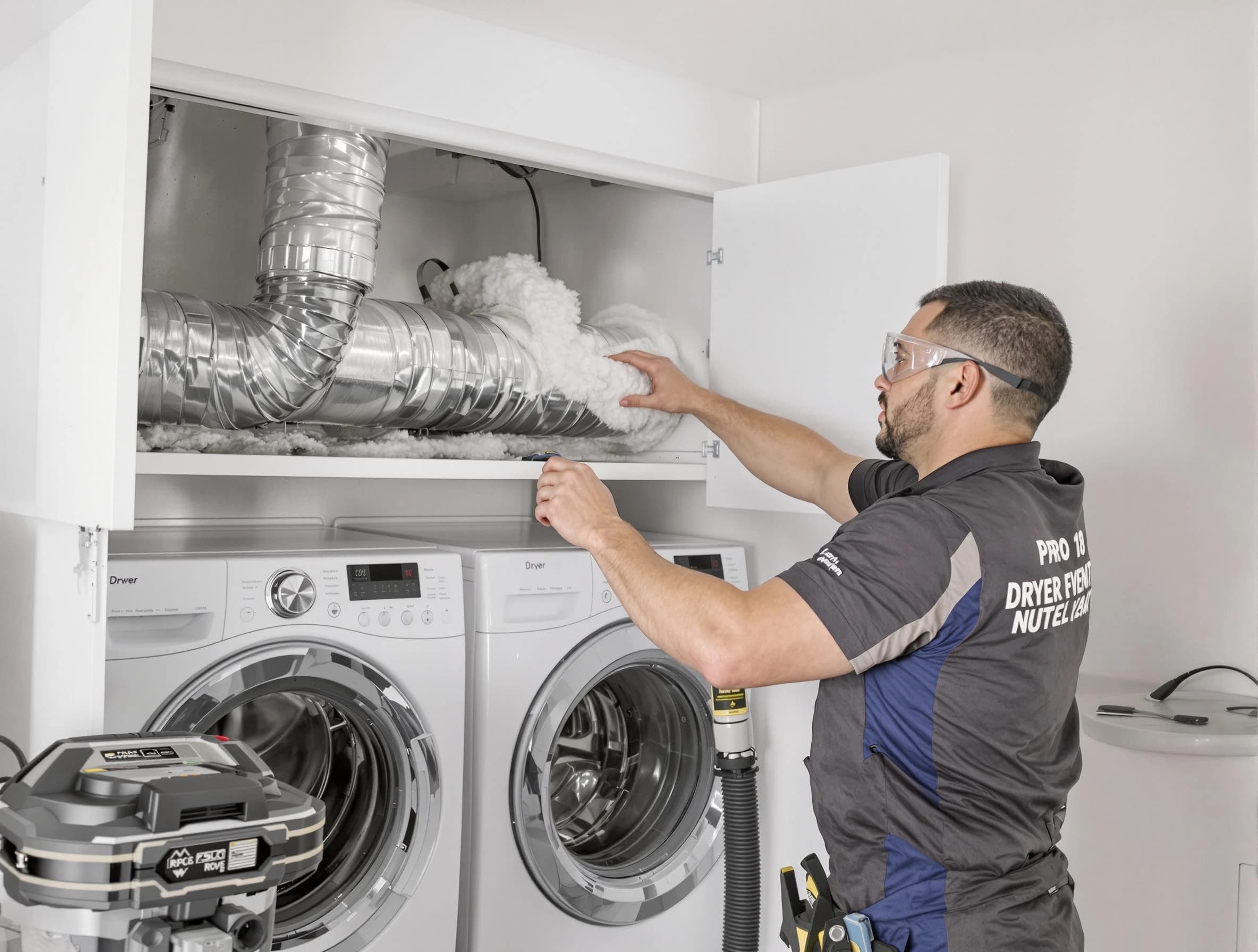 Mount Juliet Dryer Vent Cleaning certified technician performing specialized gas dryer vent cleaning in Mount Juliet